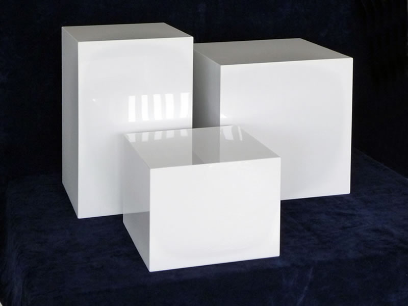 set cubi in plexiglass metacrilato bianco